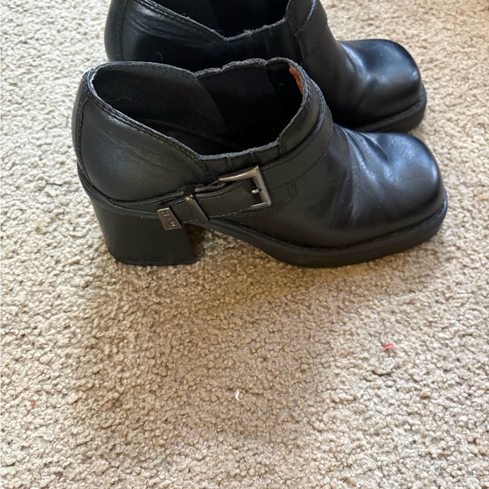 Harley-Davidson Black Heeled Boots with Chunky Heel